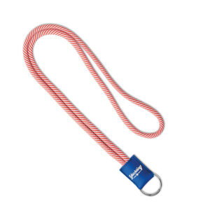 Lanyard in poliestere bicolore con distintivo in PVC.