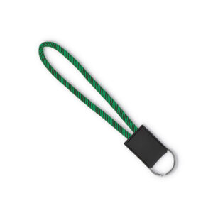 Lanyard corto in poliestere bicolore con distintivo in PVC.