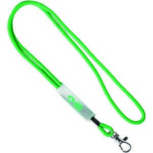 Lanyard in poliestere con cursore trasparente.