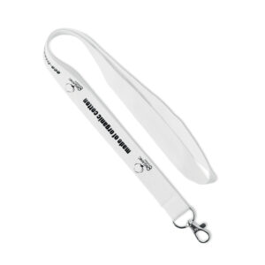 Lanyard in cotone organico serigrafato.