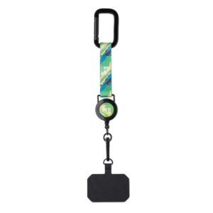 Porta telefono a bobina con badge retrattile anti-smarrimento e cinturino sublimato.