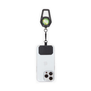 Robusto supporto per telefono a bobina con badge antigoccia e antifurto