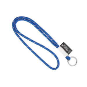 Lanyard in poliestere a tre toni con etichetta in quadricromia o tessuta.