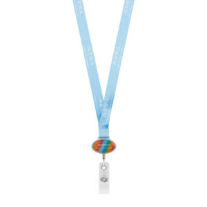 Lanyard in poliestere a sublimazione con grande badge per stampa logo.