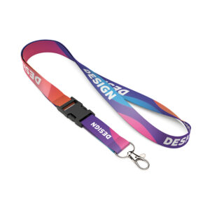 Lanyard removibile in RPET a sublimazione.