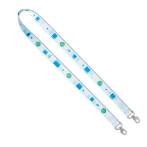 Lanyard in RPET sublimato con 2 clip.