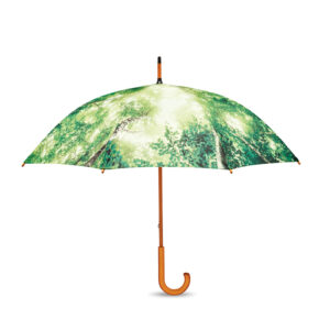 Ombrello ⌀102cm/23″ con fusto in legno e manico curvo