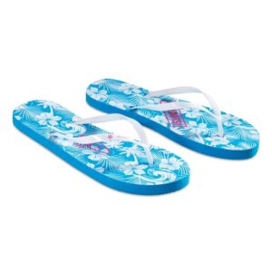 Ciabatte da spiaggia monostrato con il tuo logo impresso o stampato sulla suola.