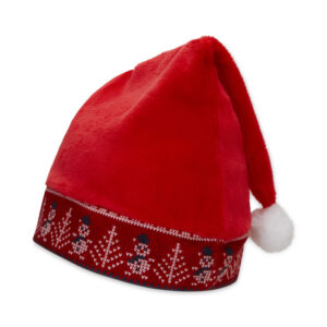 Cappello da Babbo Natale rosso con fascia sublimata.