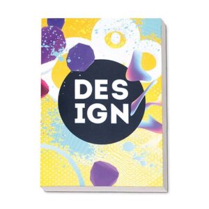 Notebook A5 con copertina morbida in carta con fogli stampati con il tuo disegno.
