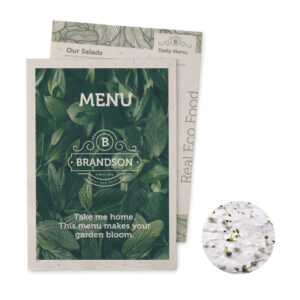 Carta con semi formato A4 da piantare con il vostro disegno. 8 diverse opzioni di semi disponibili!