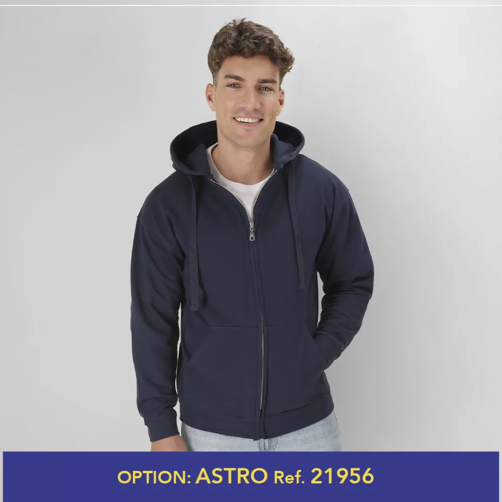 Felpa Con Cappuccio Adulto + Zip "Keya" Swz280